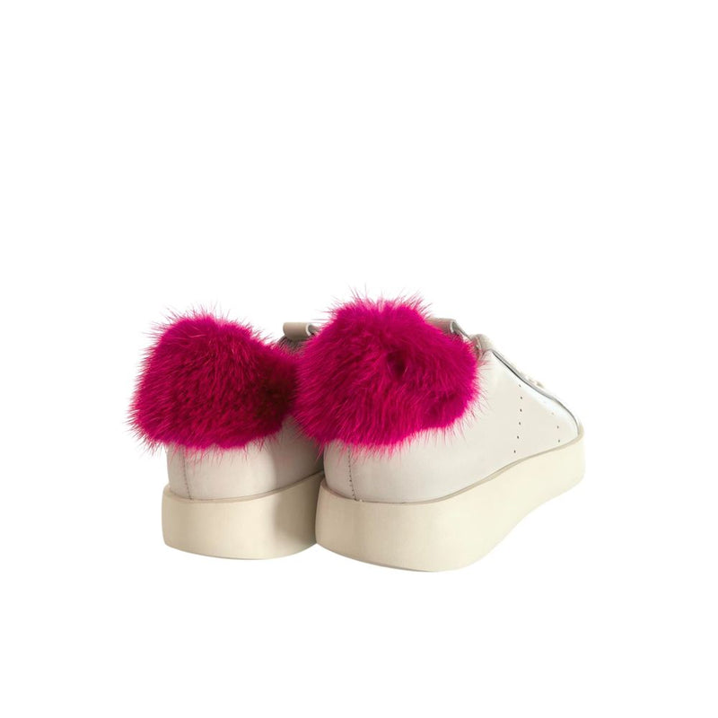 Santoni White Leather Women Sneakers