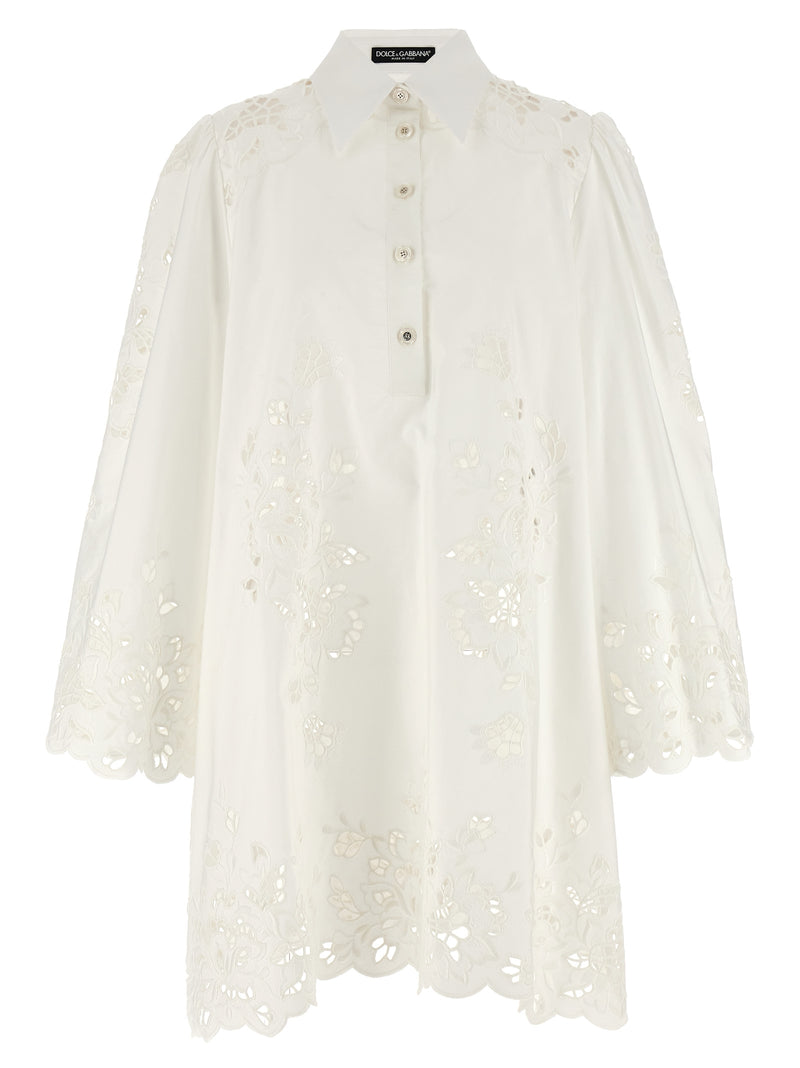 Dolce & Gabbana White Cotton Short Dress