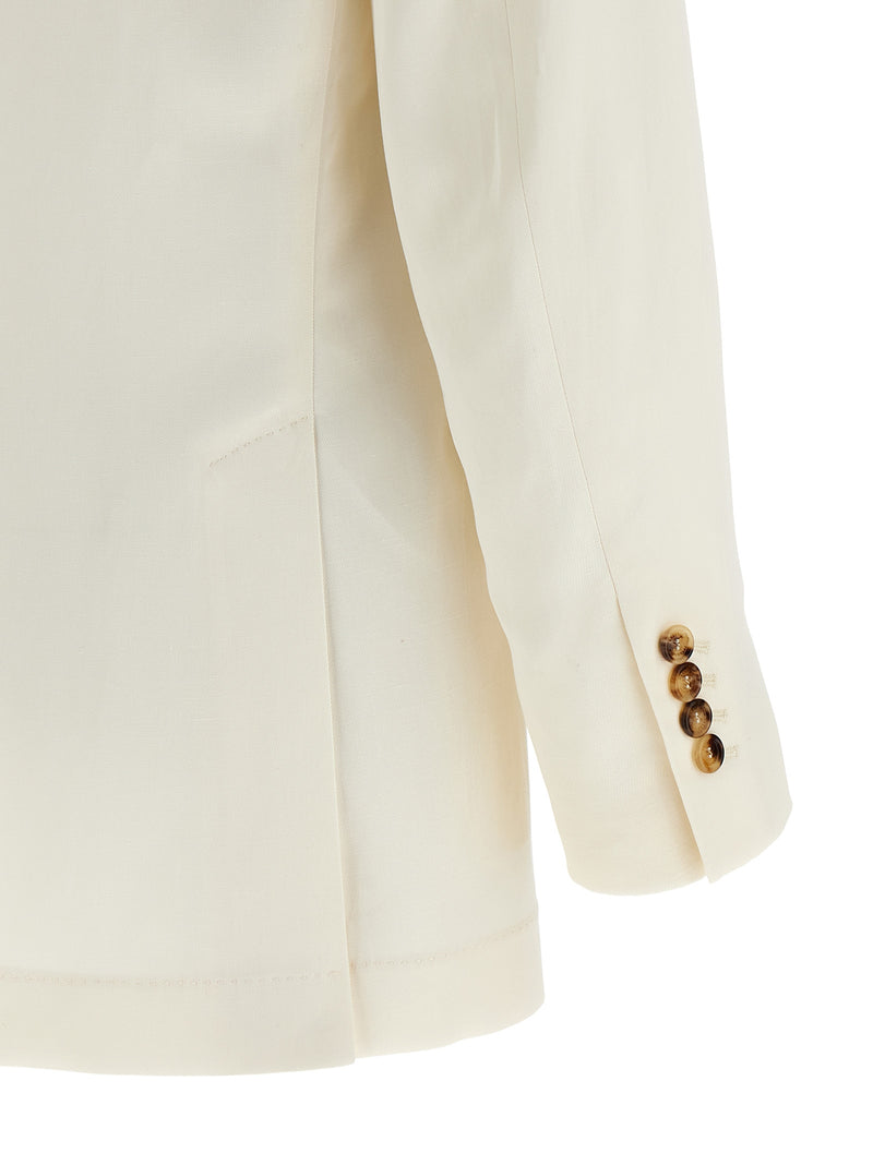 Brunello Cucinelli White Silk Blazer