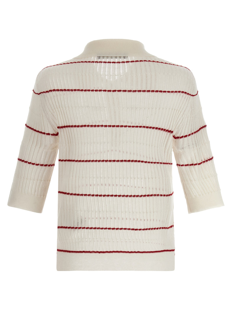 Max Mara White Silk Polo Shirt
