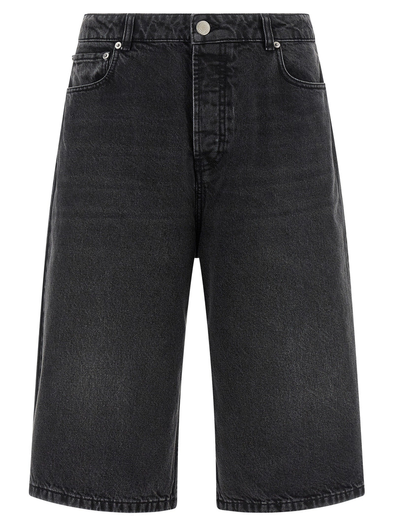 Ami Paris Black Cotton Bermuda Shorts
