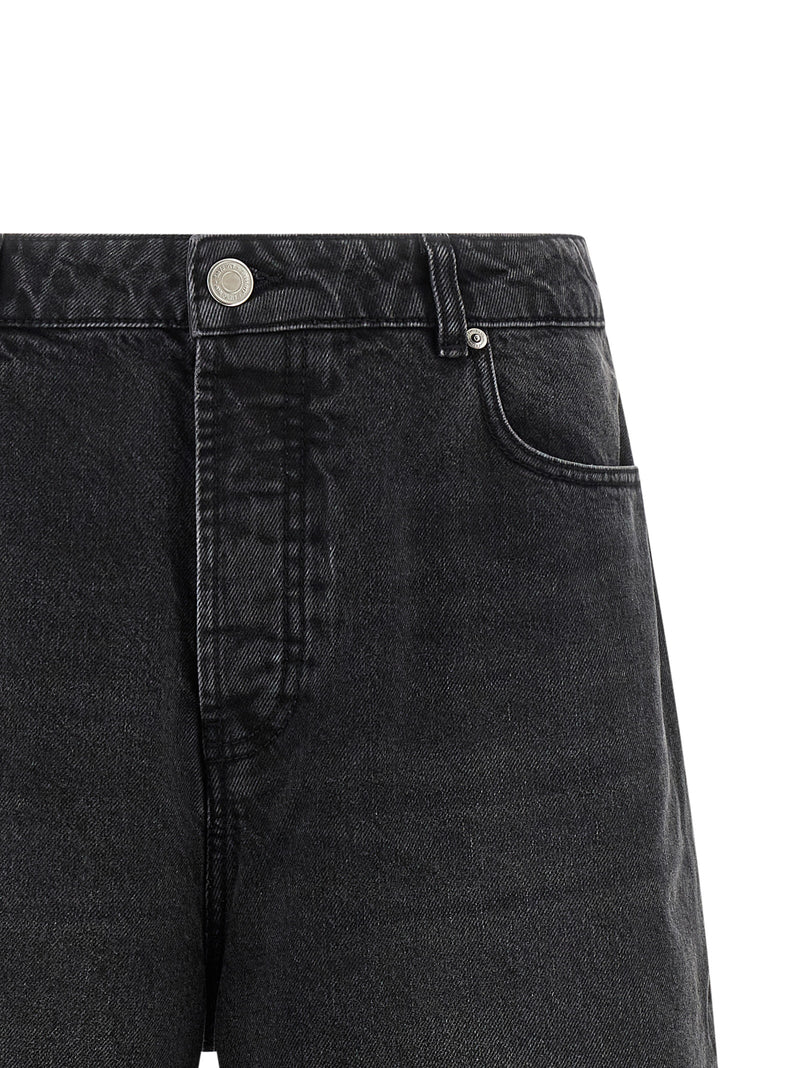 Ami Paris Black Cotton Bermuda Shorts