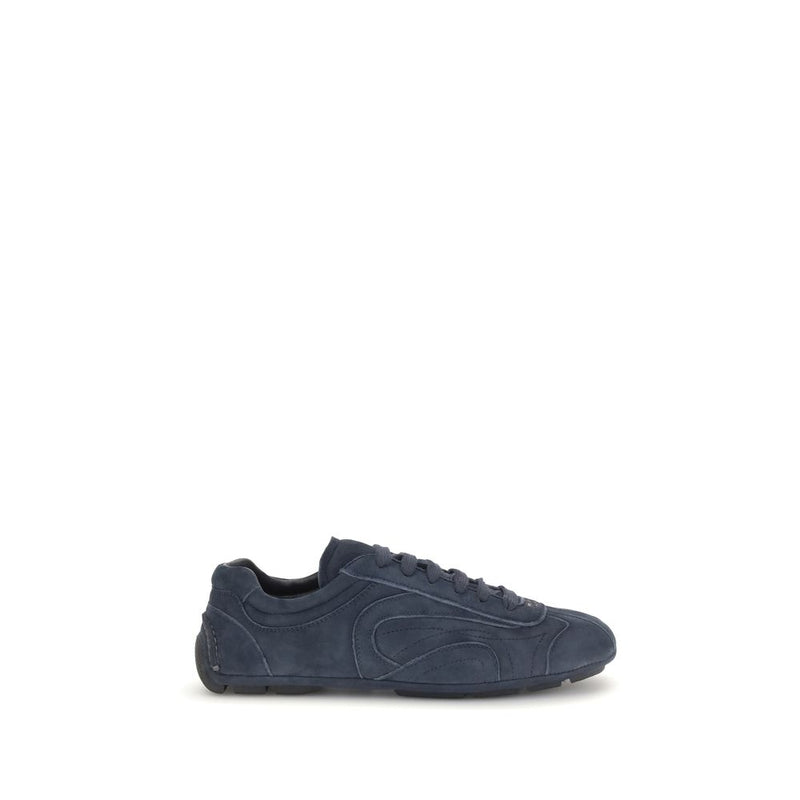 Prada Blue Calf Leather Bos Taurus Athletic Sneakers