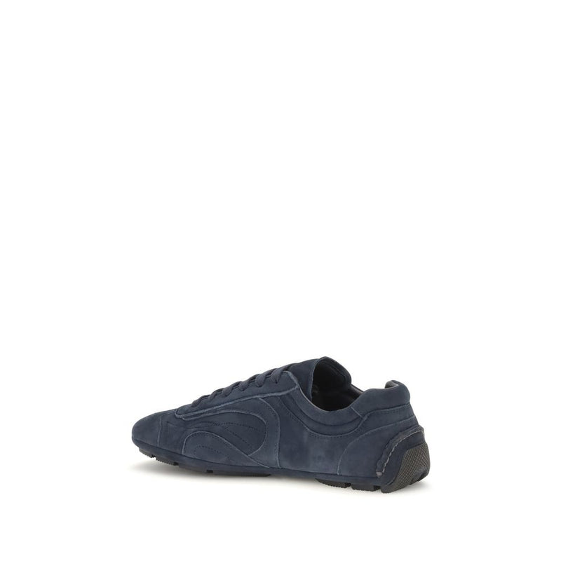 Prada Blue Calf Leather Bos Taurus Athletic Sneakers