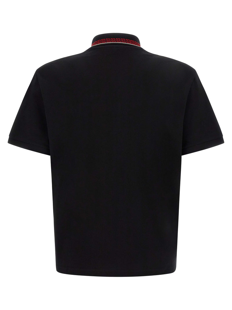 Versace Black Cotton Polo Shirt