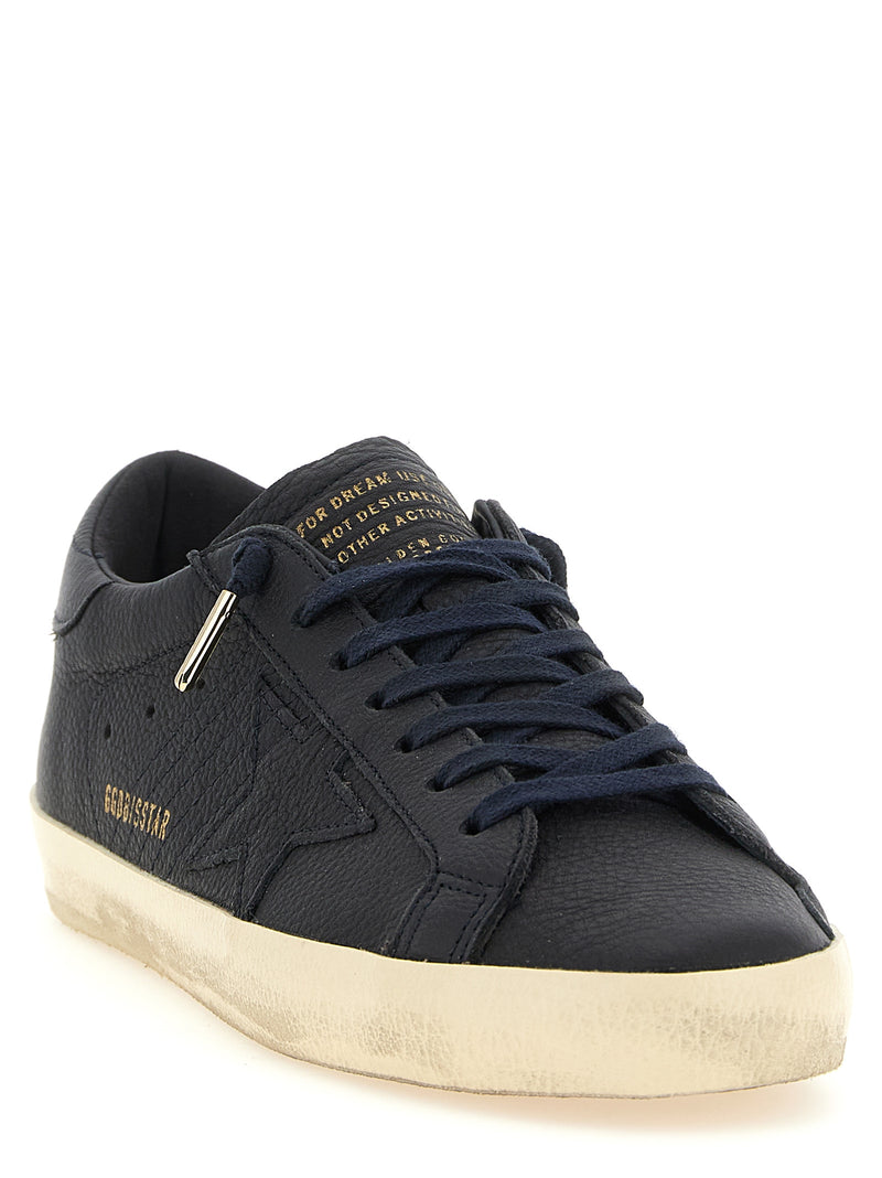 Golden Goose Blue Cowhide Low Top Sneakers