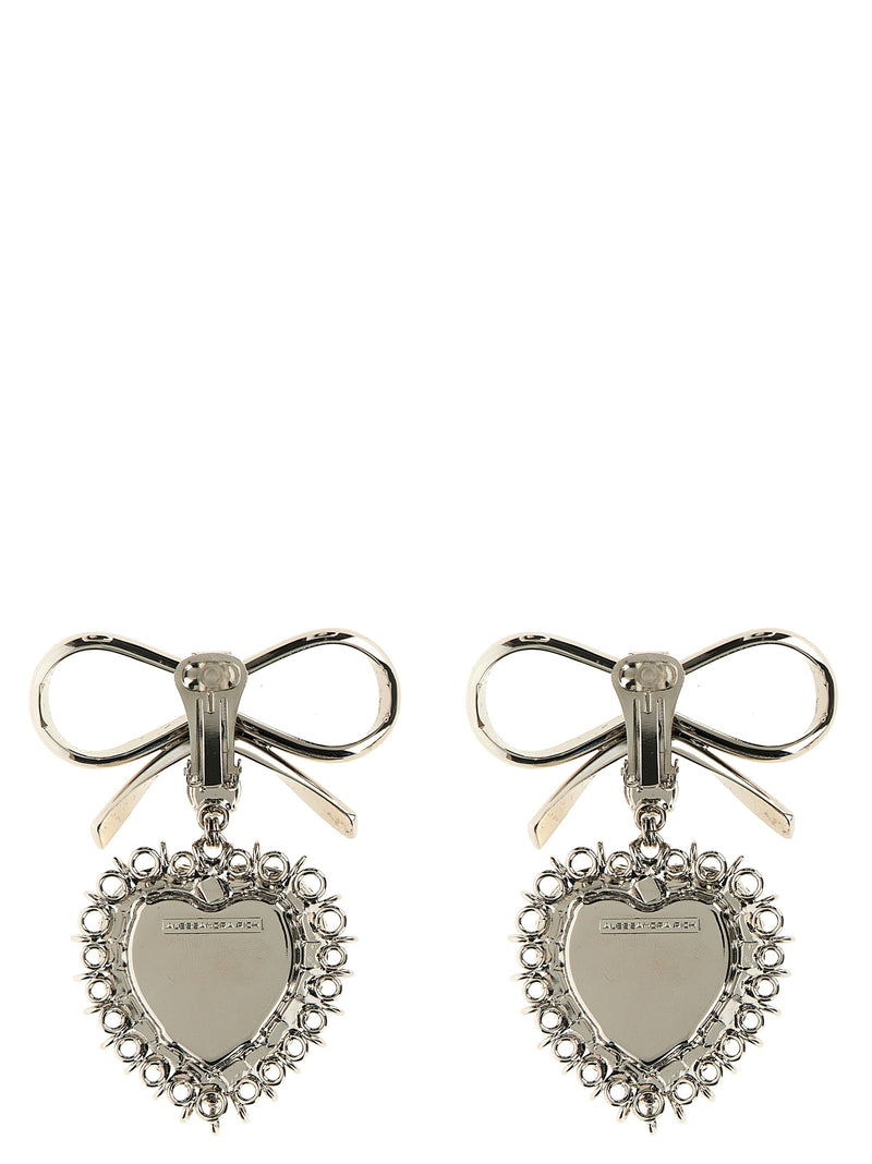 Alessandra Rich Silver Glass Earrings