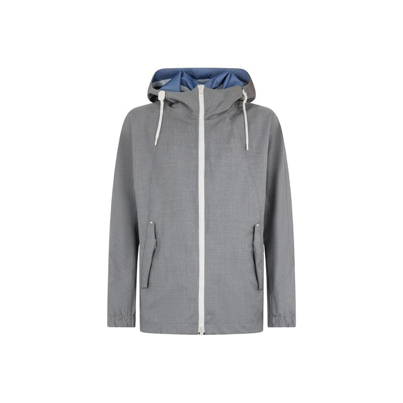 Herno Gray Virgin Wool Shell Jacket