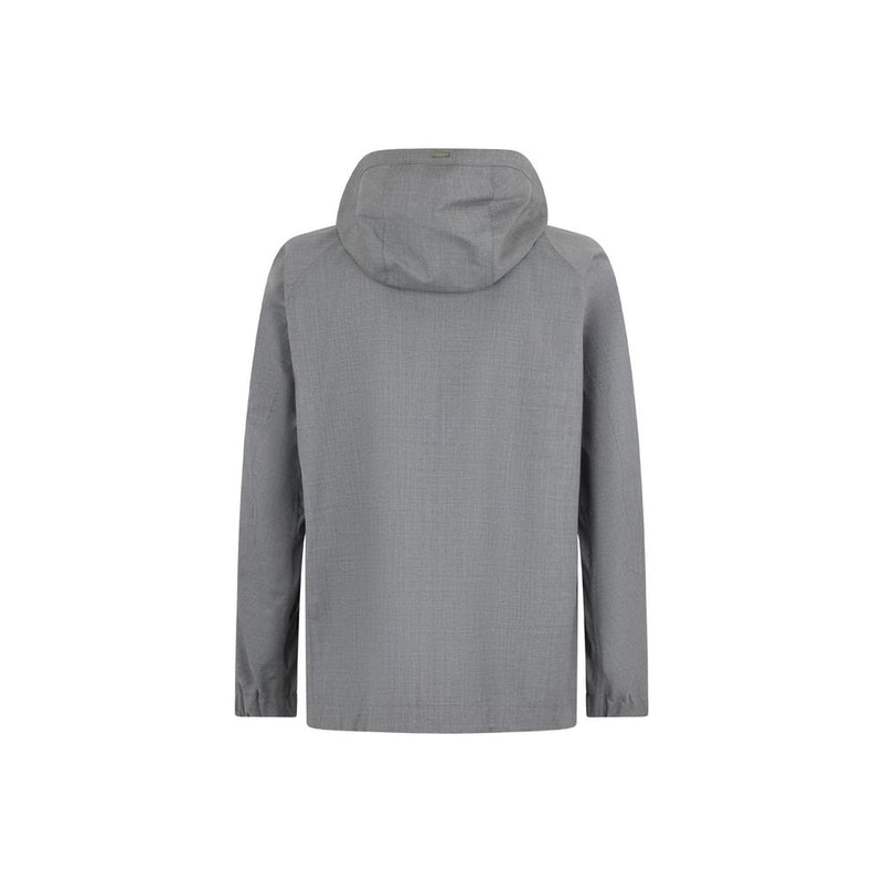 Herno Gray Virgin Wool Shell Jacket