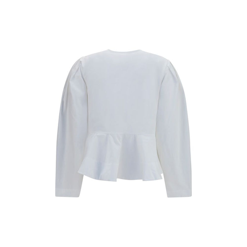 Ganni White Cotton Blouse