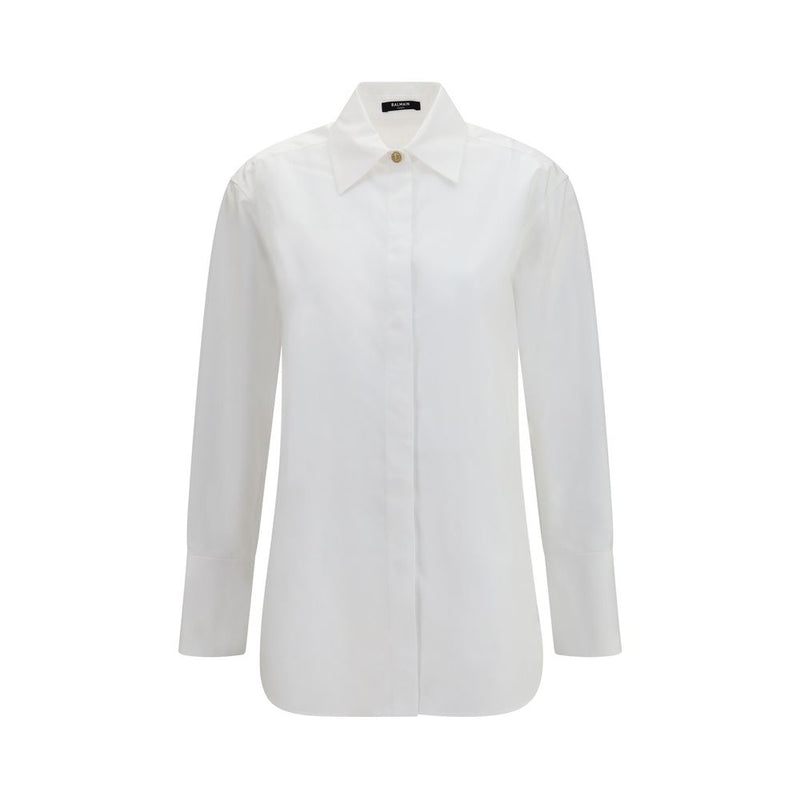 Balmain White Cotton Dress Shirt
