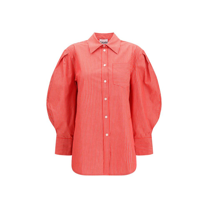 Ganni Red Cotton Blouse