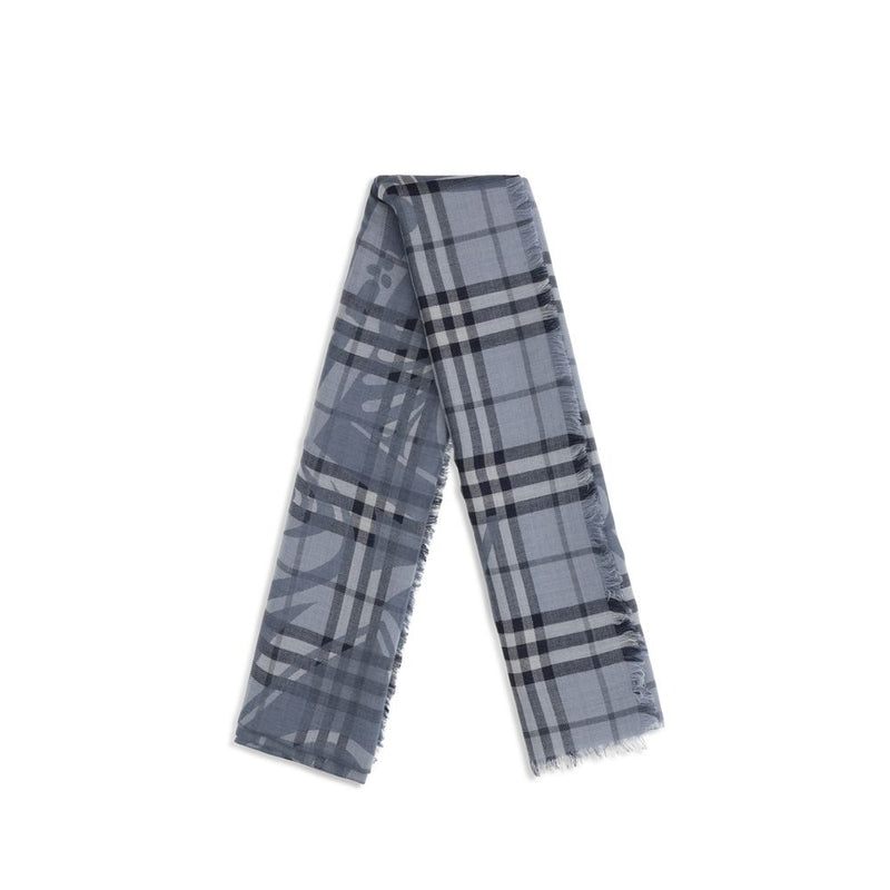 Burberry Blue Wool Oves Aries Foulard