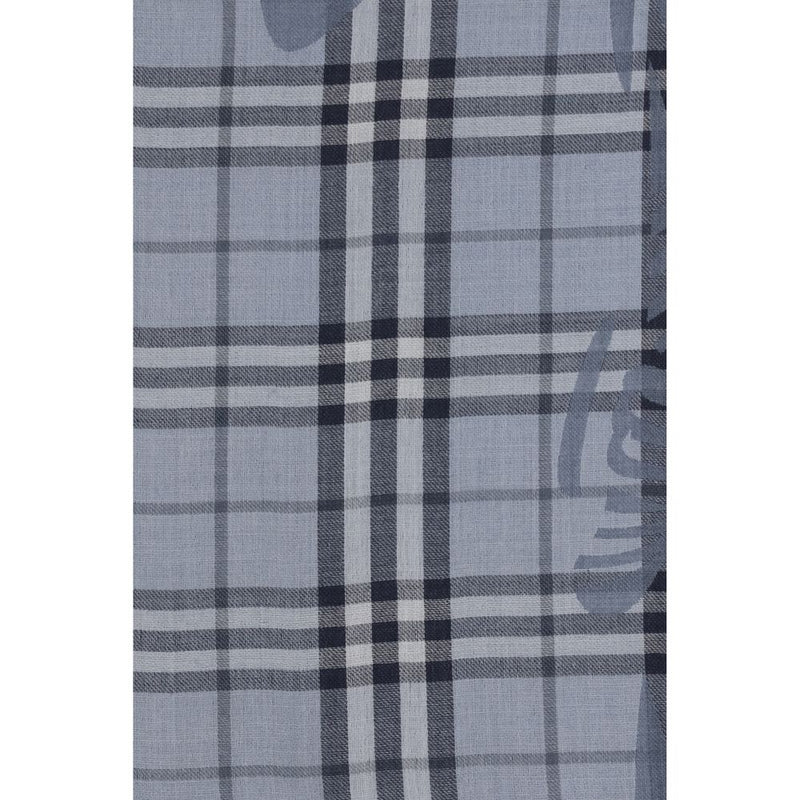 Burberry Blue Wool Oves Aries Foulard