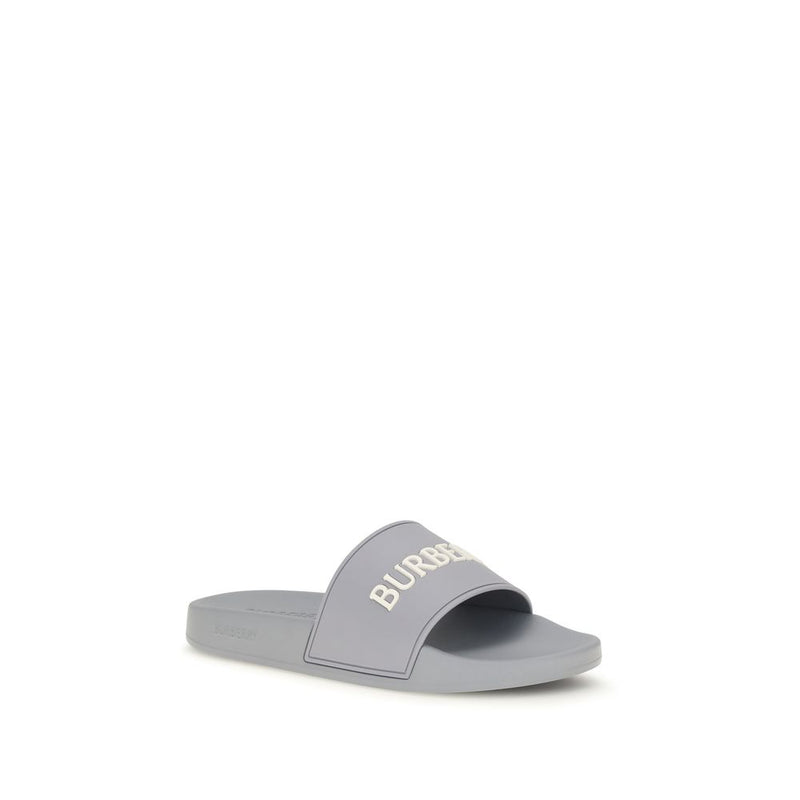 Burberry Gray Rubber Slides