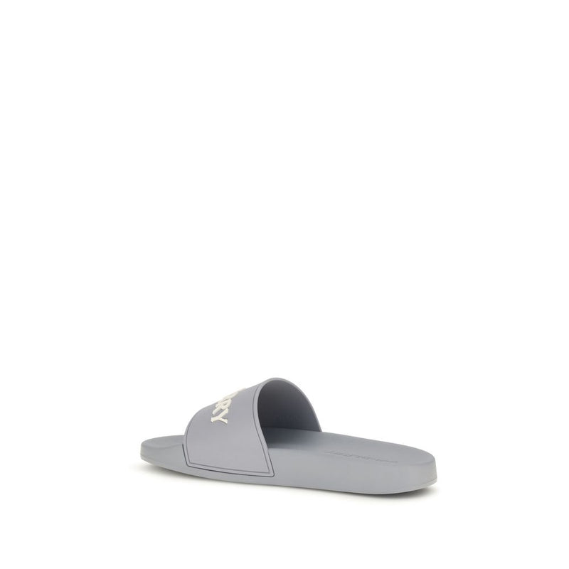 Burberry Gray Rubber Slides