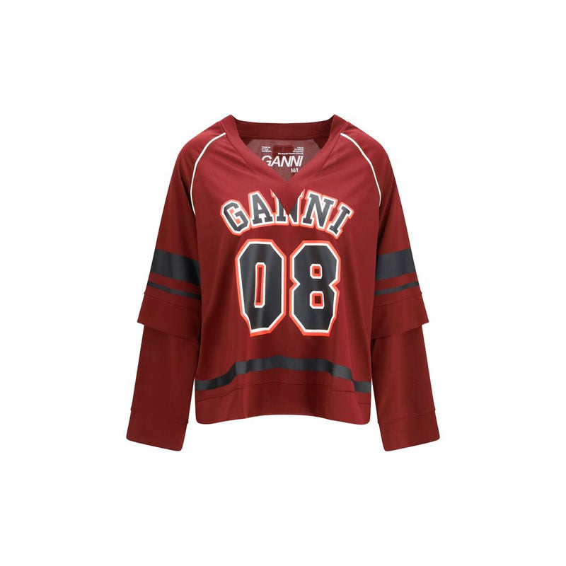 Ganni Bordeaux Polyester Sportswear
