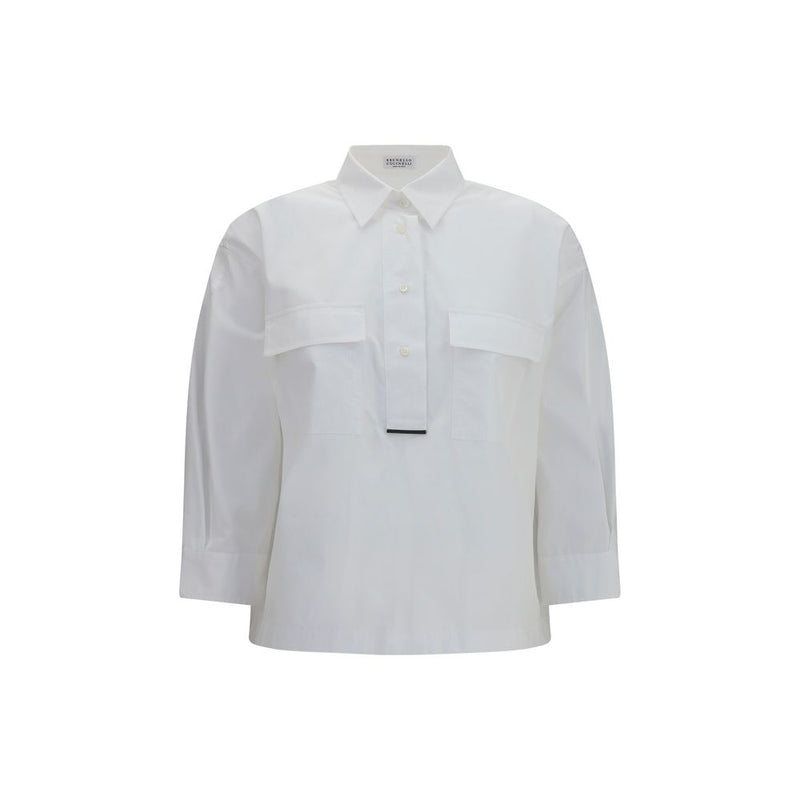 Brunello Cucinelli White Cotton Dress Shirt