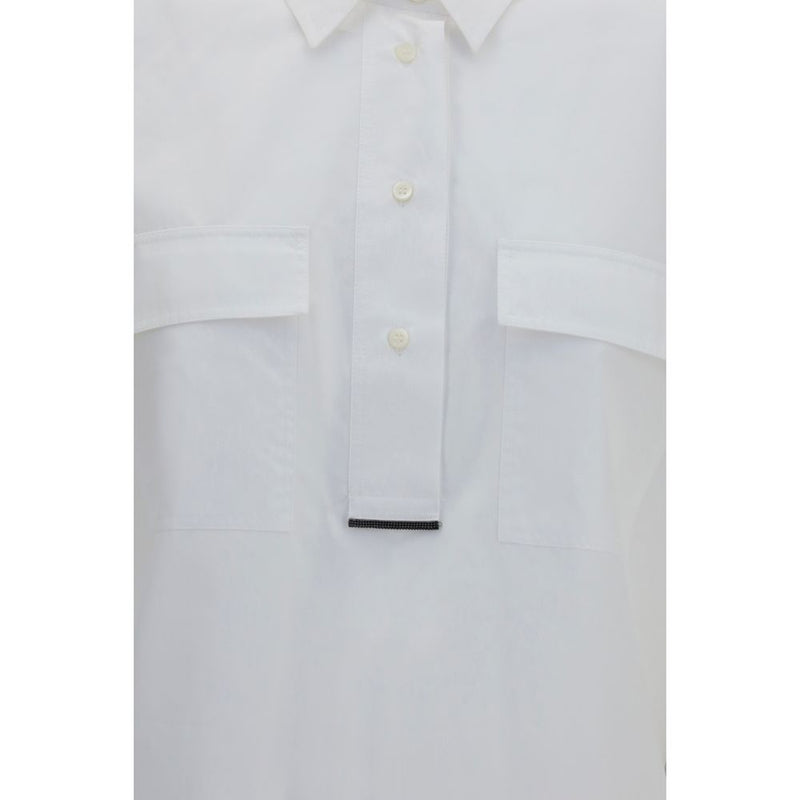 Brunello Cucinelli White Cotton Dress Shirt