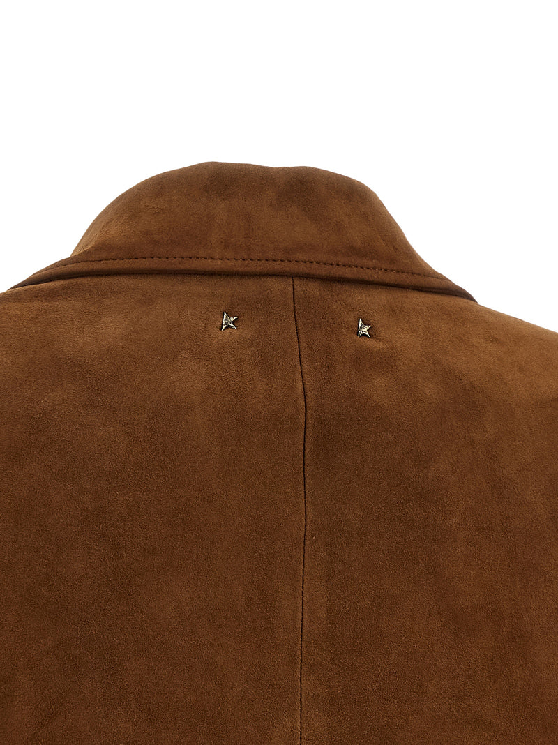 Golden Goose Brown Lamb Leather Leather Jacket
