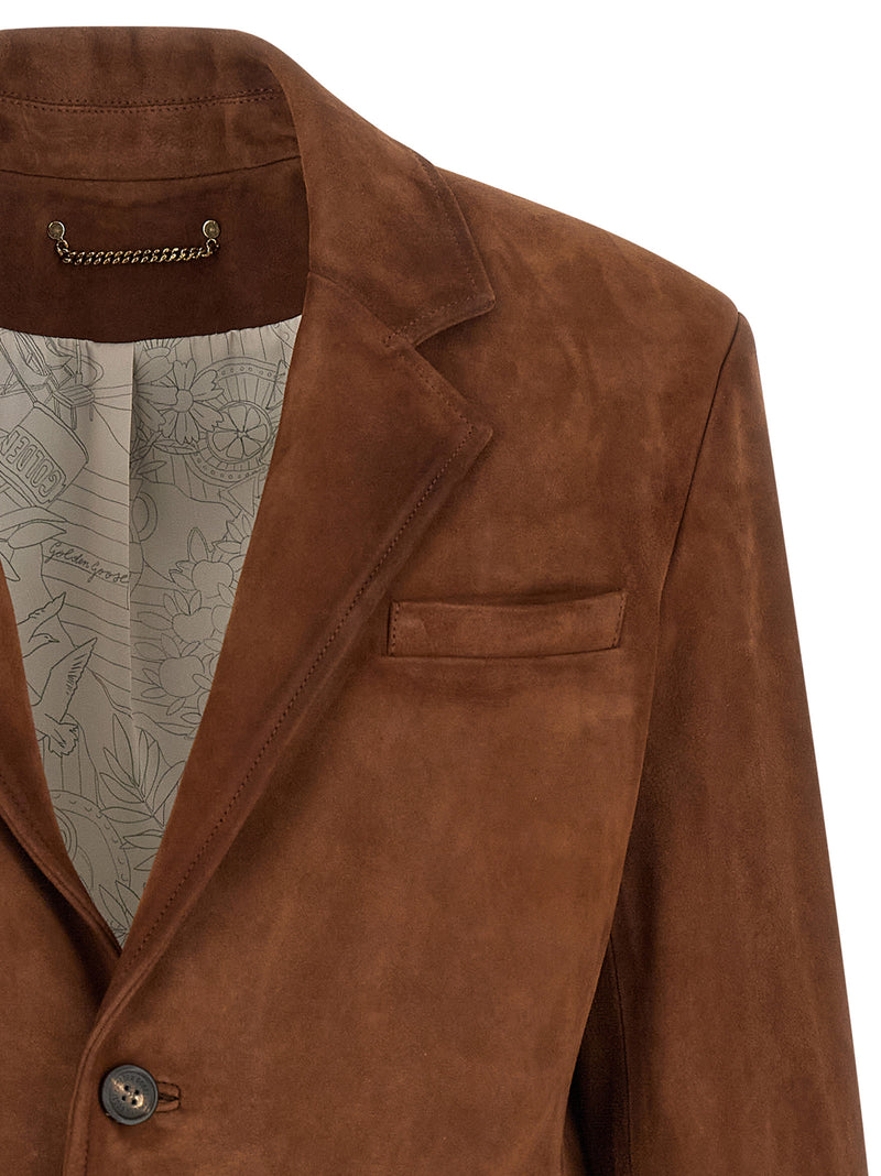 Golden Goose Brown Lamb Leather Leather Jacket