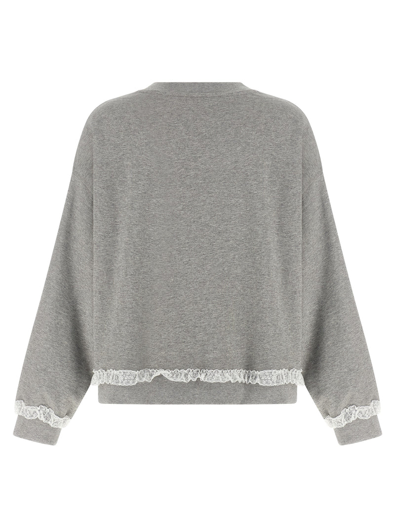 Ganni Gray Organic Cotton Sweatshirt