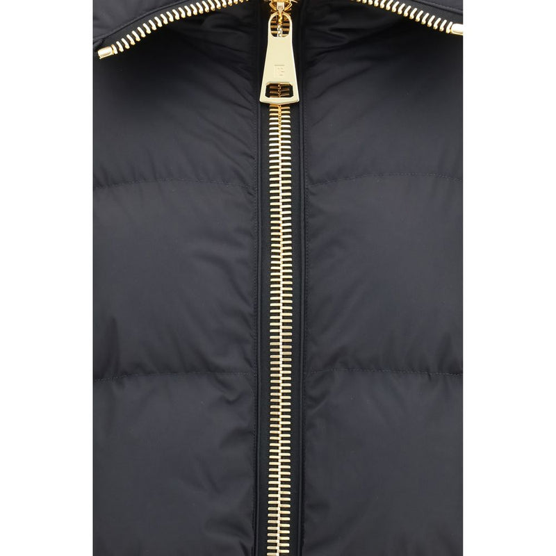 Balmain Black Viscose Full-Length Jacket