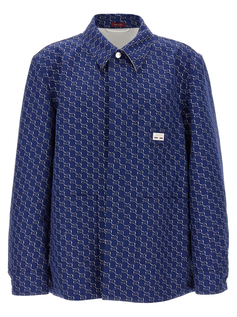 Gucci Blue Cotton Biker Jacket
