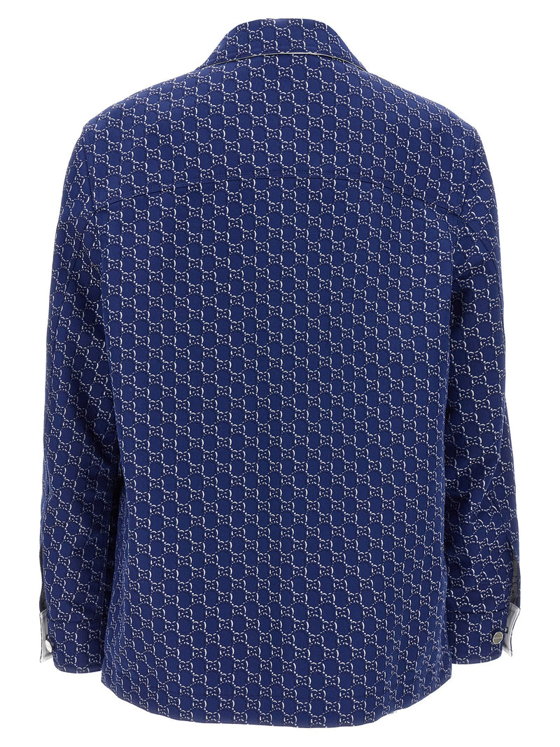 Gucci Blue Cotton Biker Jacket
