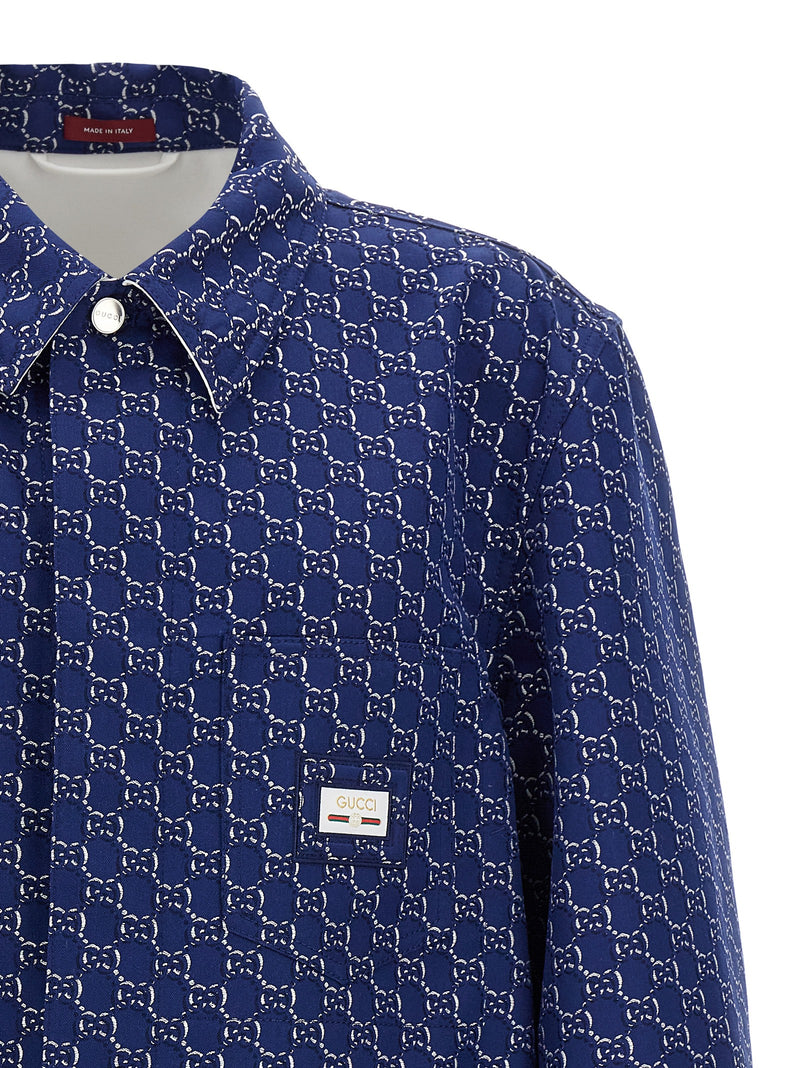 Gucci Blue Cotton Biker Jacket