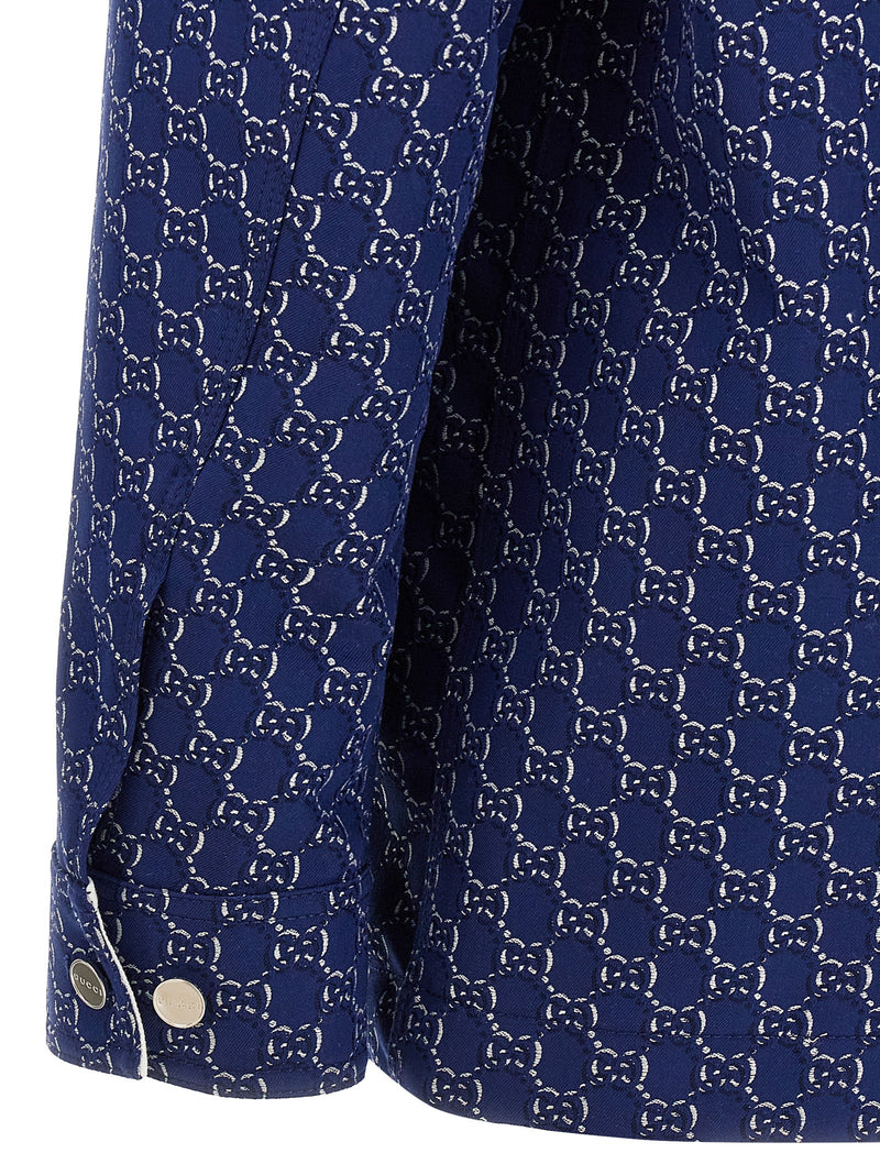 Gucci Blue Cotton Biker Jacket
