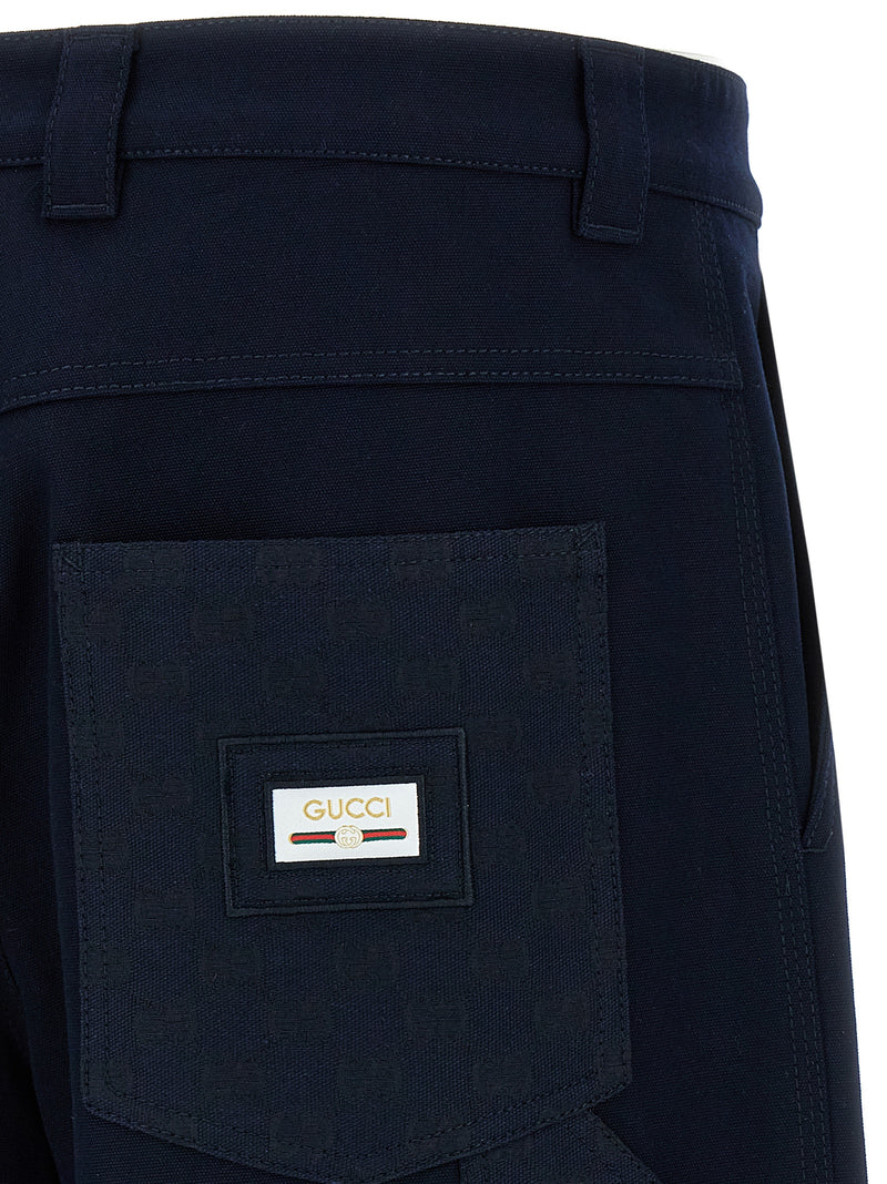 Gucci Blue Cotton Casual Pants