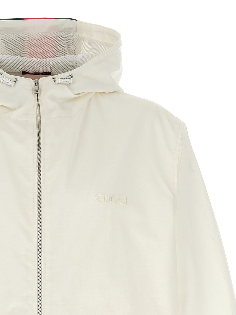 Gucci White Cotton Shell Jacket