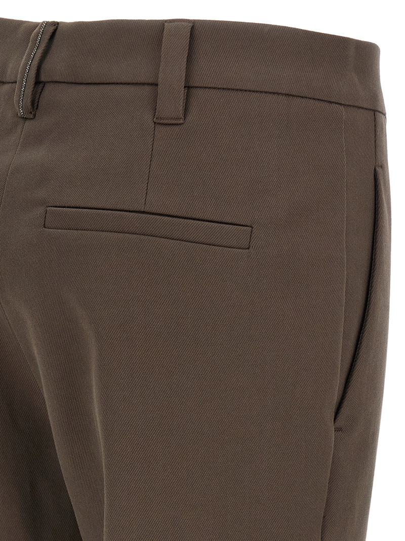 Brunello Cucinelli Brown Cotton Casual Pants