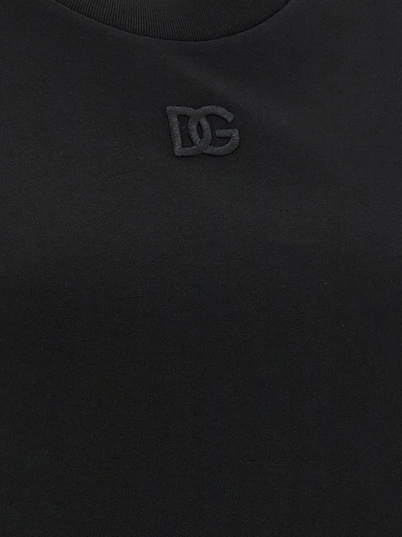 Dolce & Gabbana Black Cotton Sleeveles T-Shirt