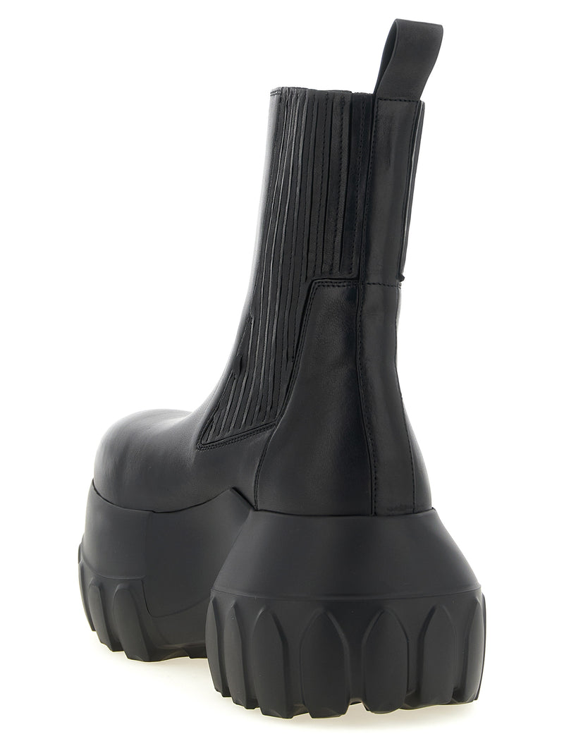 Rick Owens Black Ramie Ankle Boots