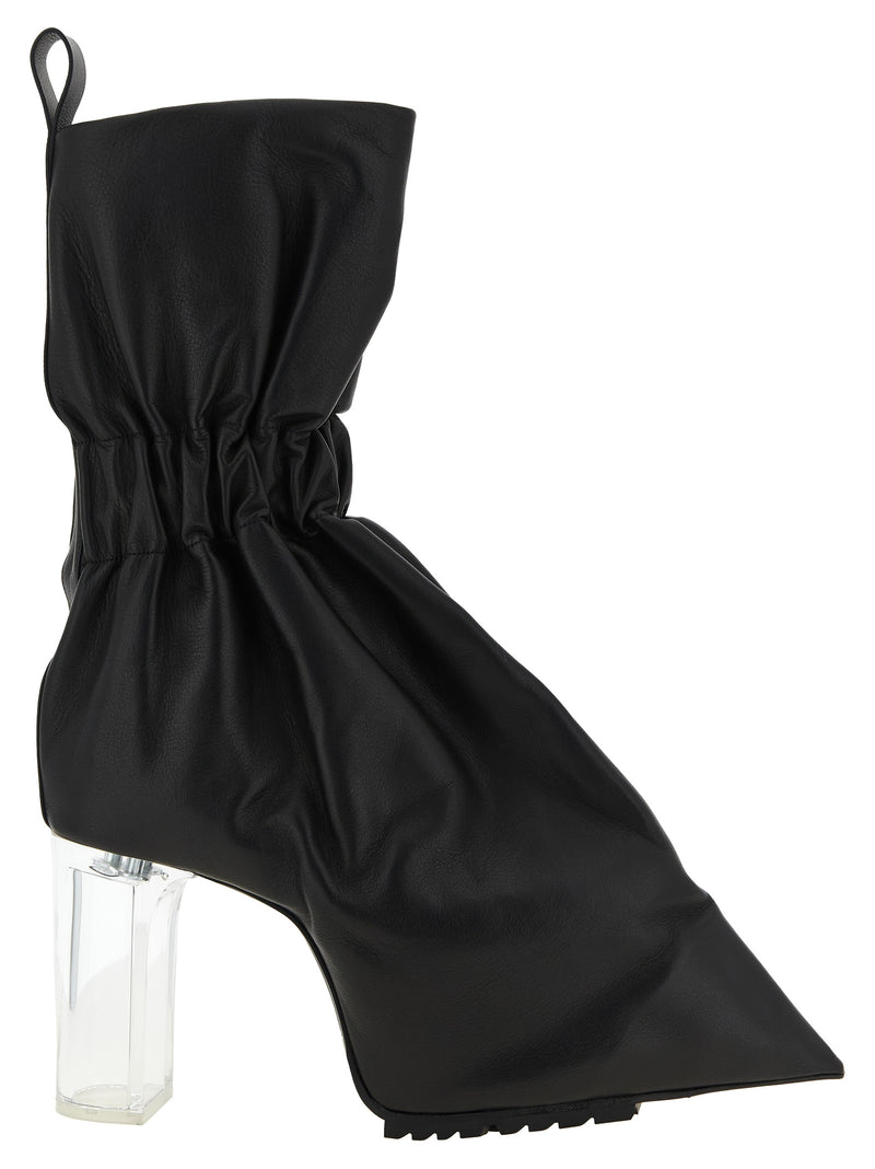 Rick Owens Black Calfskin Ankle Boots