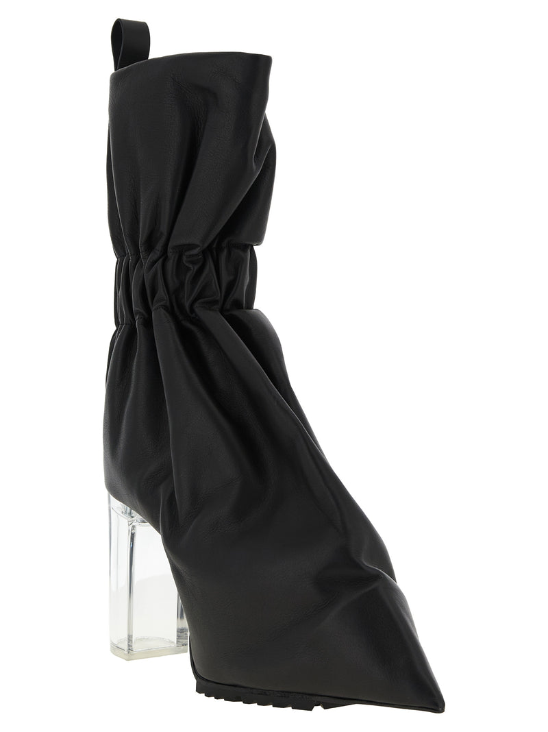 Rick Owens Black Calfskin Ankle Boots