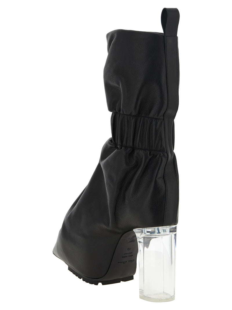 Rick Owens Black Calfskin Ankle Boots