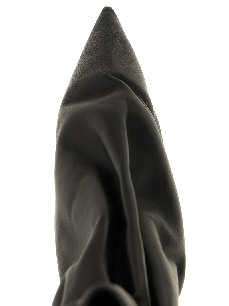 Rick Owens Black Calfskin Ankle Boots