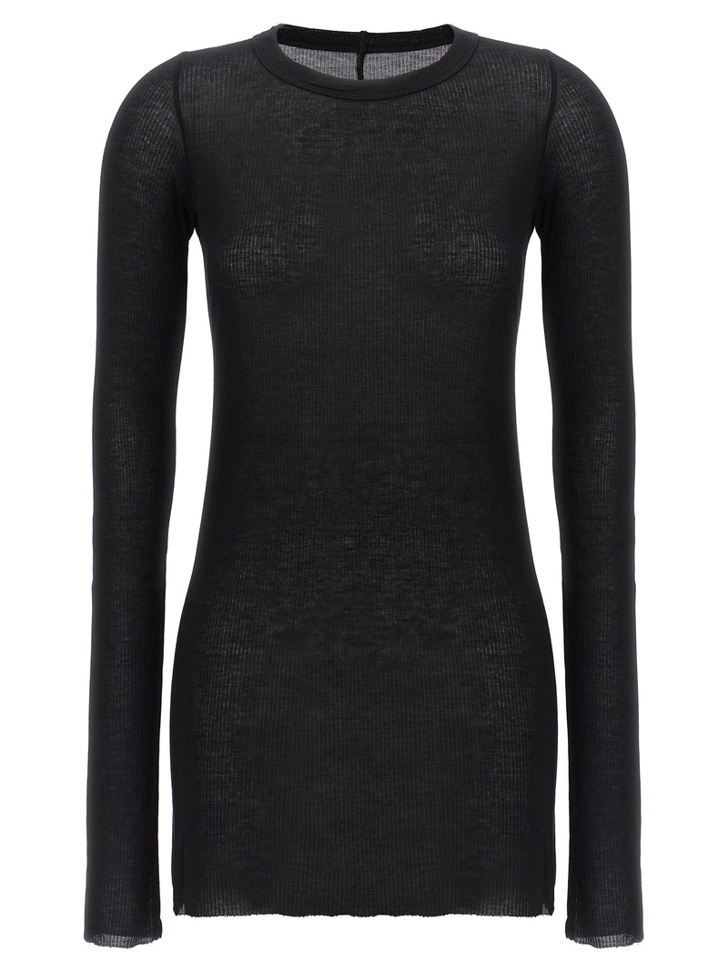 Rick Owens Black Viscose Long Sleeve T-Shirt