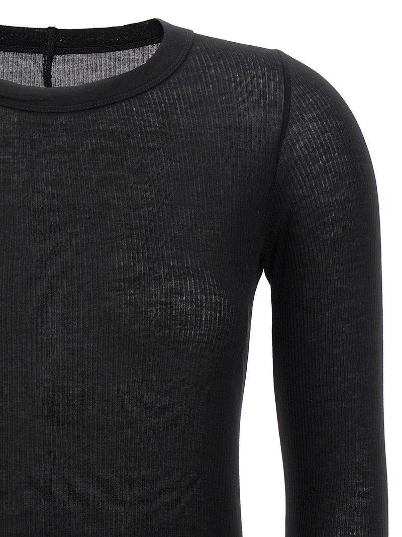 Rick Owens Black Viscose Long Sleeve T-Shirt