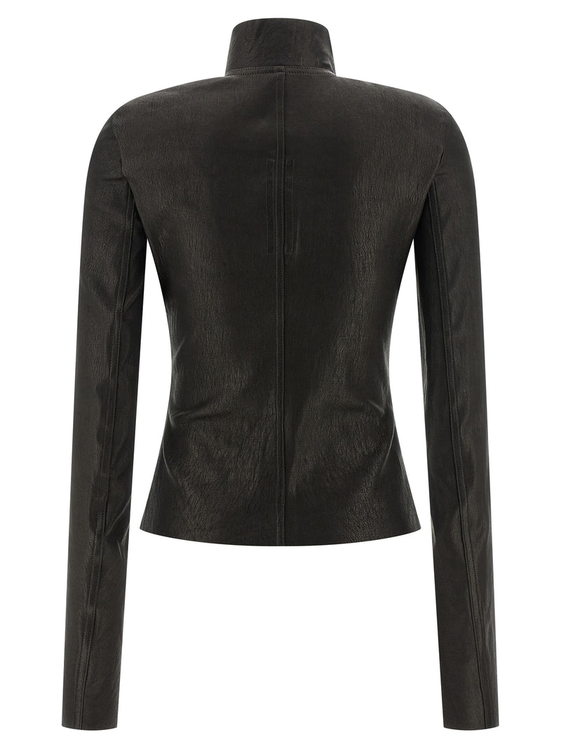 Rick Owens Black Lamb Leather Leather Jacket