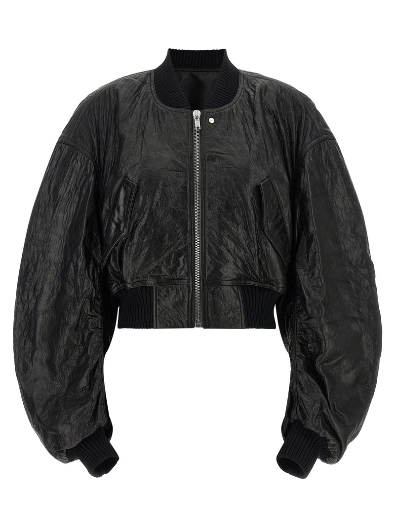 Rick Owens Black Lamb Leather Leather Jacket