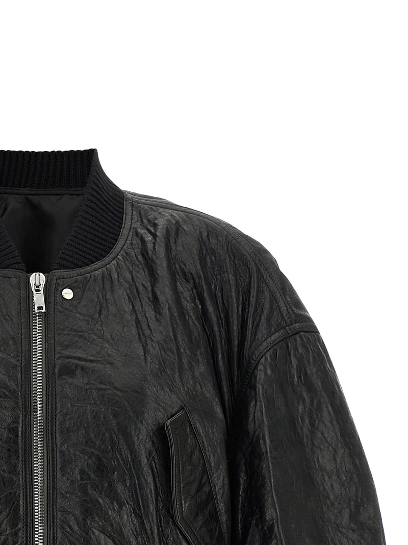 Rick Owens Black Lamb Leather Leather Jacket