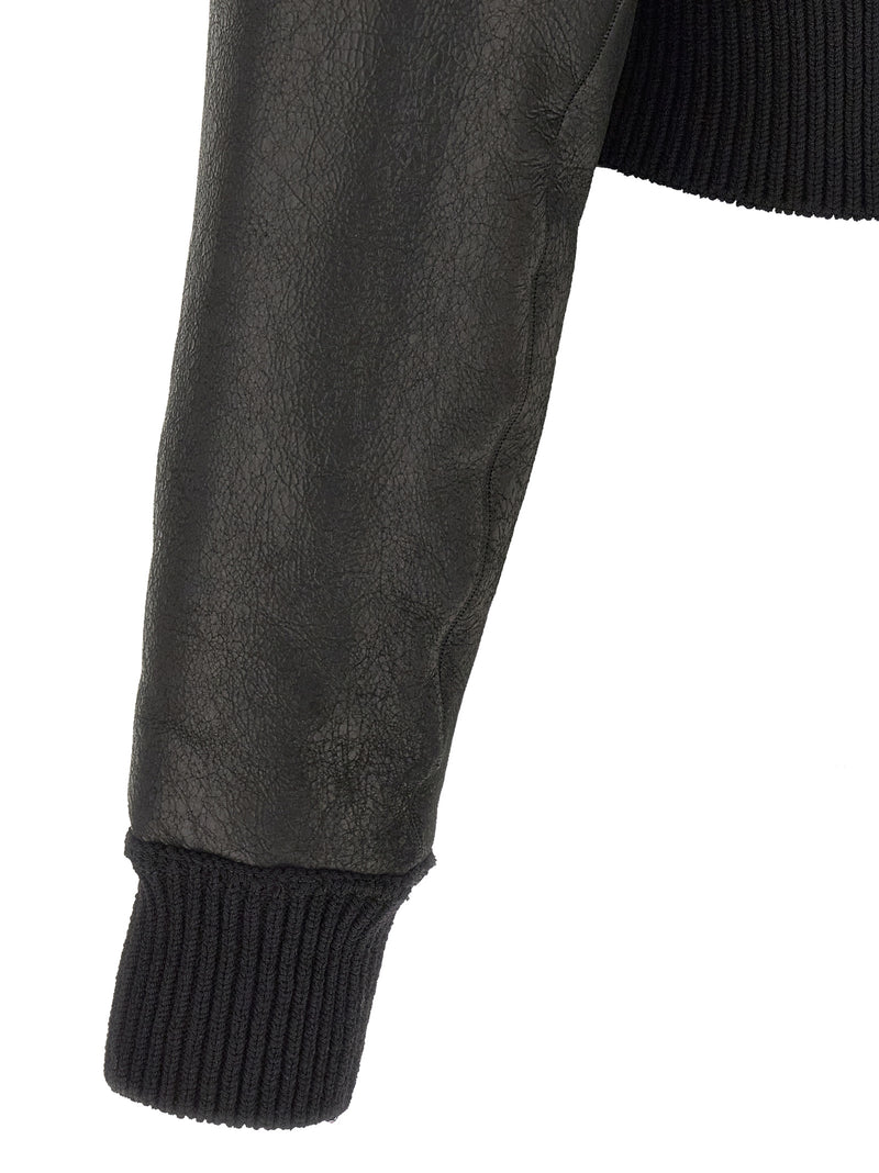 Rick Owens Black Lamb Fur Leather Jacket