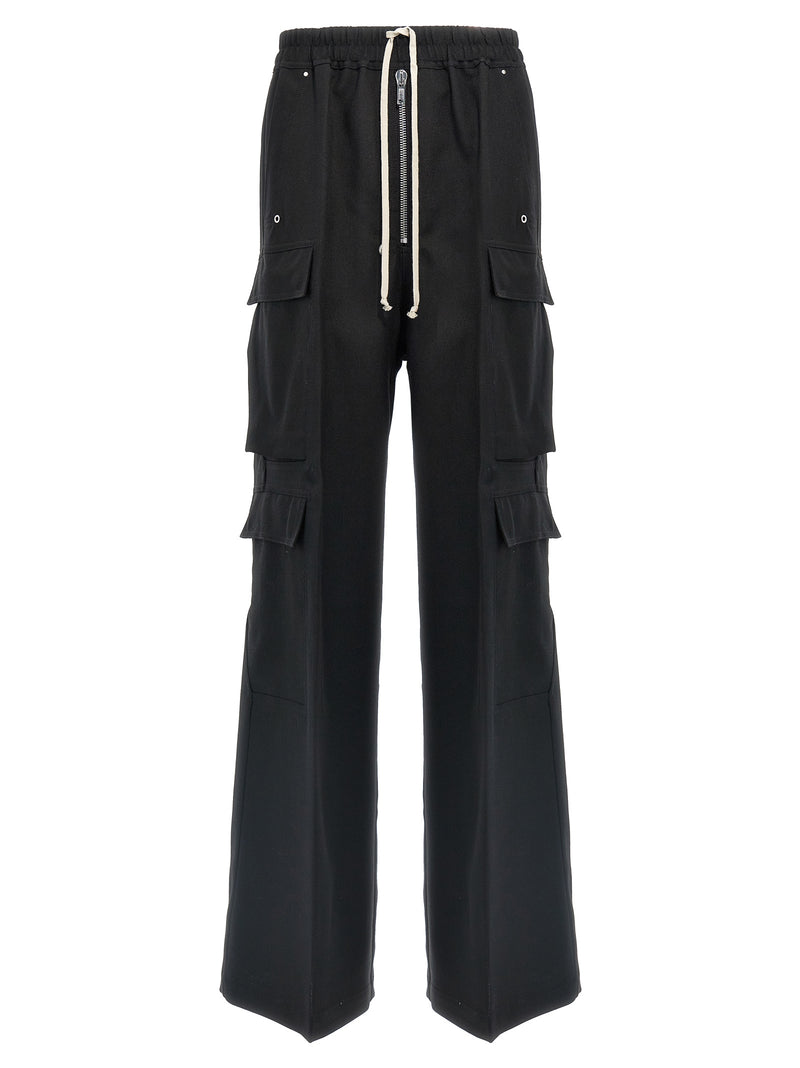 Rick Owens Black Wool Cargo Pants