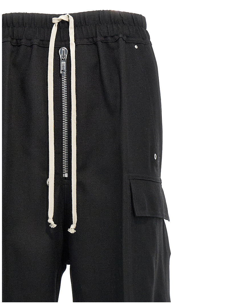 Rick Owens Black Wool Cargo Pants