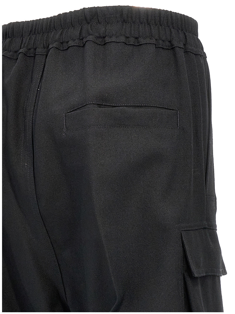 Rick Owens Black Wool Cargo Pants