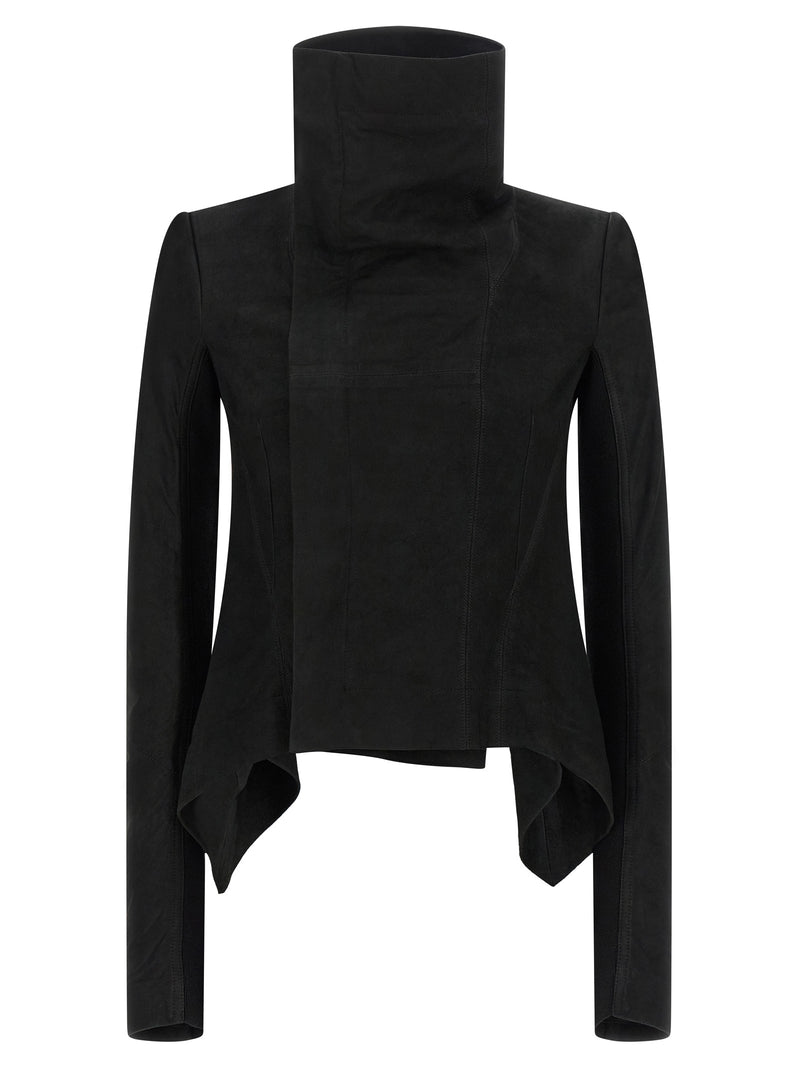 Rick Owens Black Lamb Leather Leather Jacket